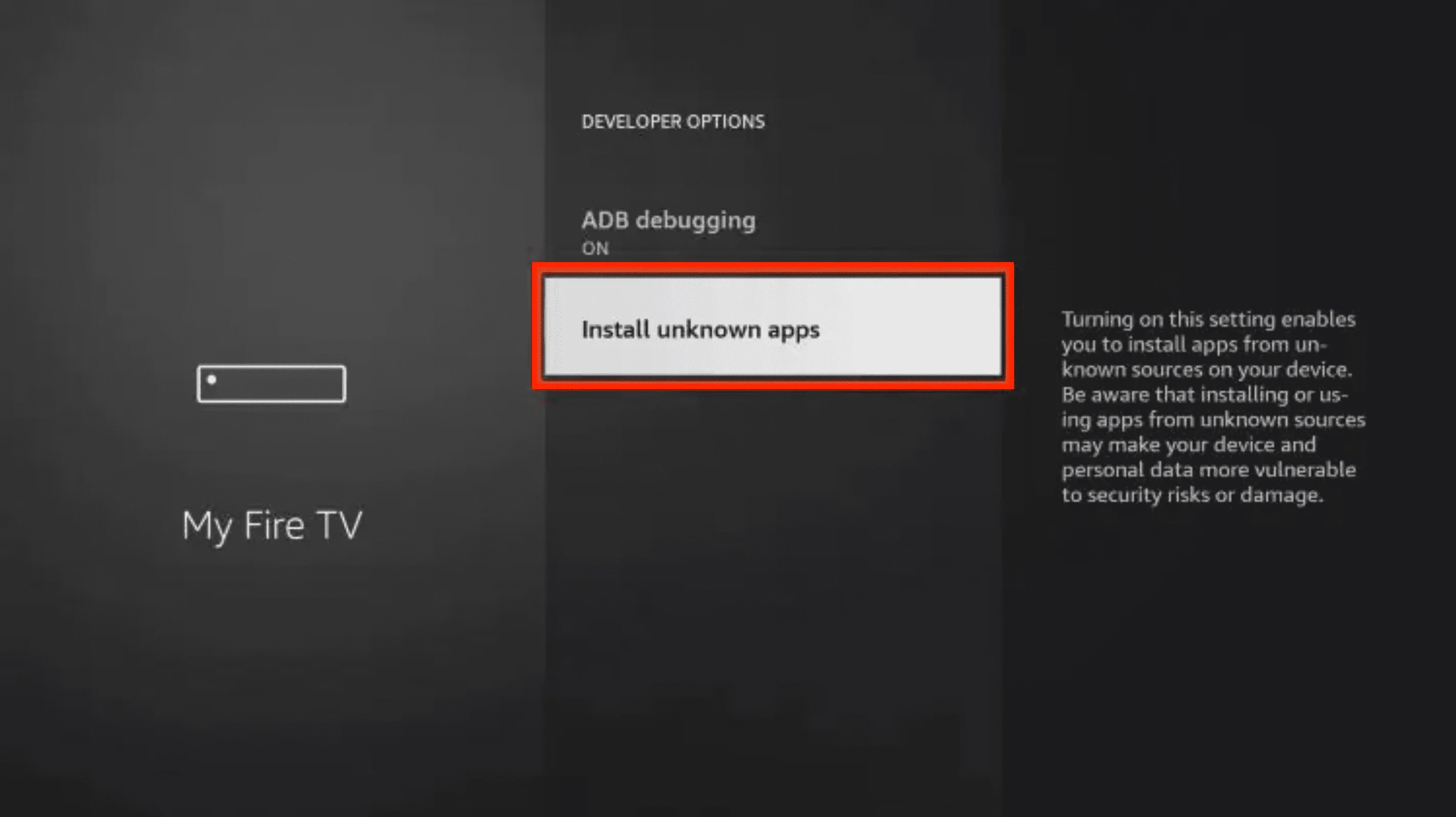 Install unknown apps on Amazon Firestick - iptv on Firestick